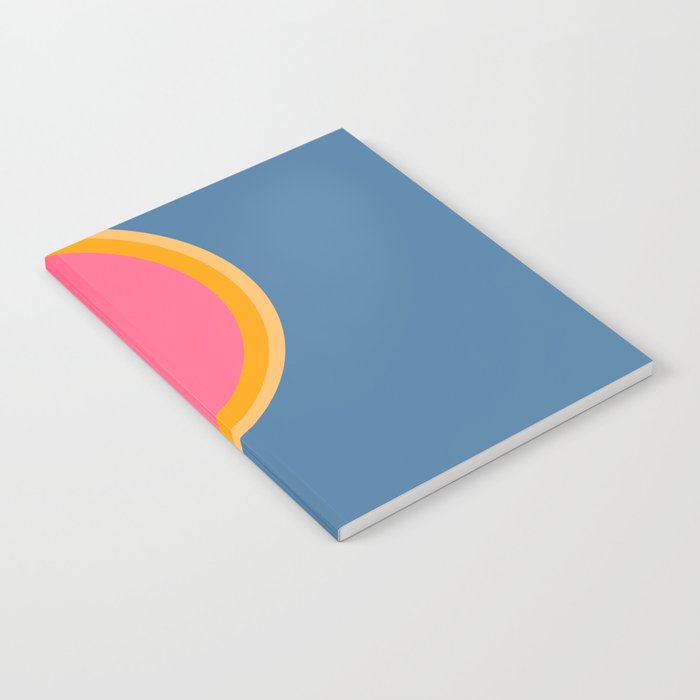 SOL - Pink Colourful Geometric Minimalistic Retro Art Pattern Design Notebook