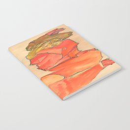 Egon Schiele Kneeling Female in Orange-Red Dress Notebook