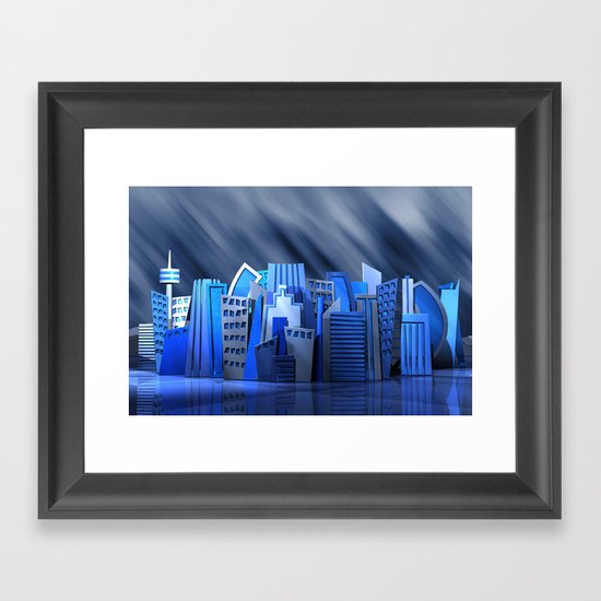 Blue City Framed Art Print