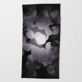 Moon and Thorns - Dark Enchanted Forest  Beach Towel