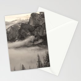 Fog over The Valley bw Stationery Card