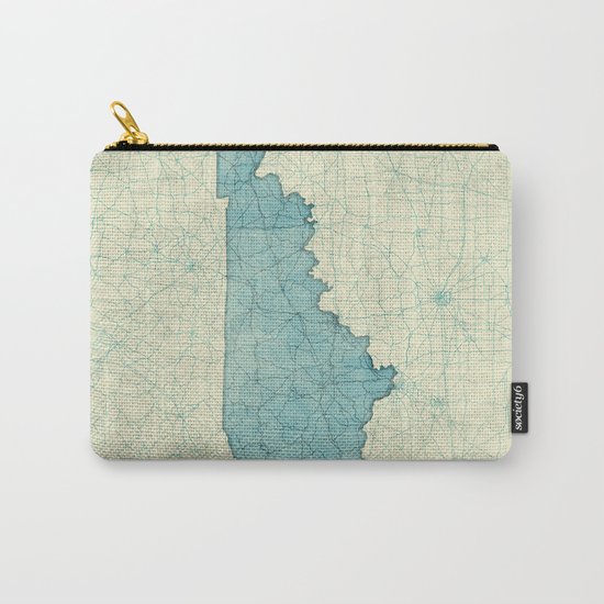 Kentucky State Map Blue Vintage Carry-All Pouch
