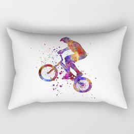 Watercolor bmx rider Rectangular Pillow