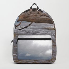 Drift Wood Beach 7 Backpack | Photo, Dead, Dying, Sea, Digital, Buried, Uprooted, Drift, Wood, Waves 