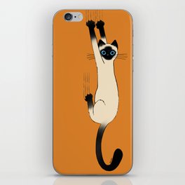 Siamese Cat Hanging On iPhone Skin