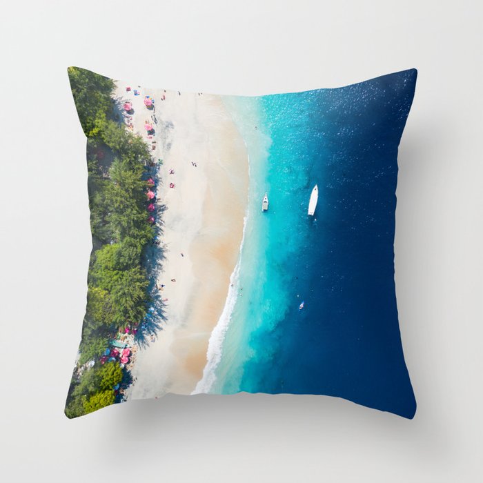 Tropical Coast Throw Pillow