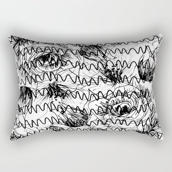 Floral graftti Rectangular Pillow