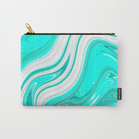 GreenishBlueishWhiteish Carry-All Pouch