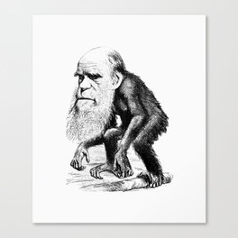 Charles Darwin As An Ape Canvas Print