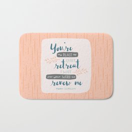"Your Word Renews Me" Hand-Lettered Bible Verse Bath Mat | Illustration, Digital, Graphic Design, Typography 