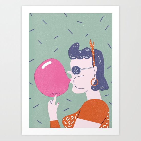 BUBBLE GUM Art Print