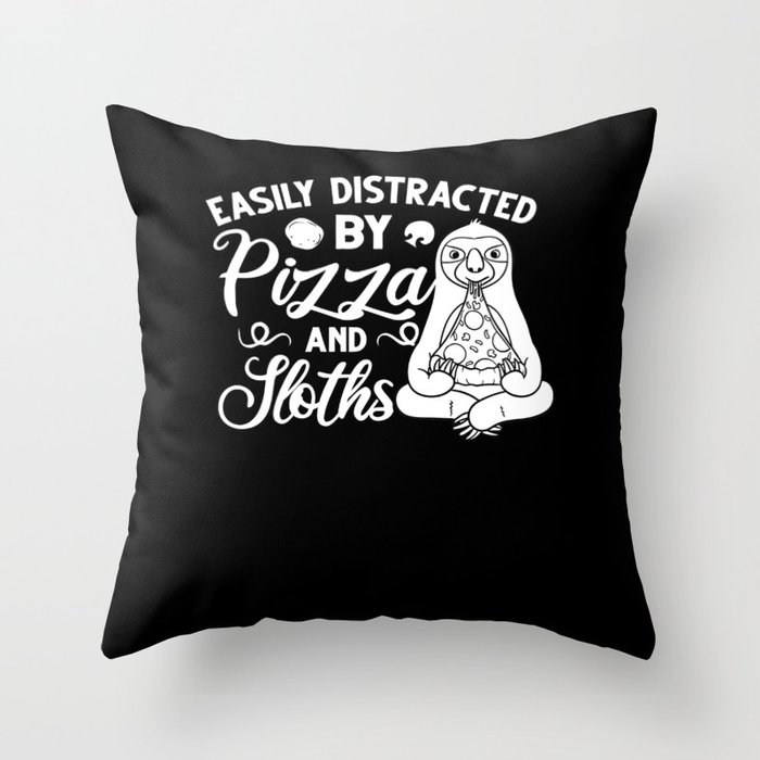 Sloth Eating Pizza Delivery Pizzeria Italian Throw Pillow
