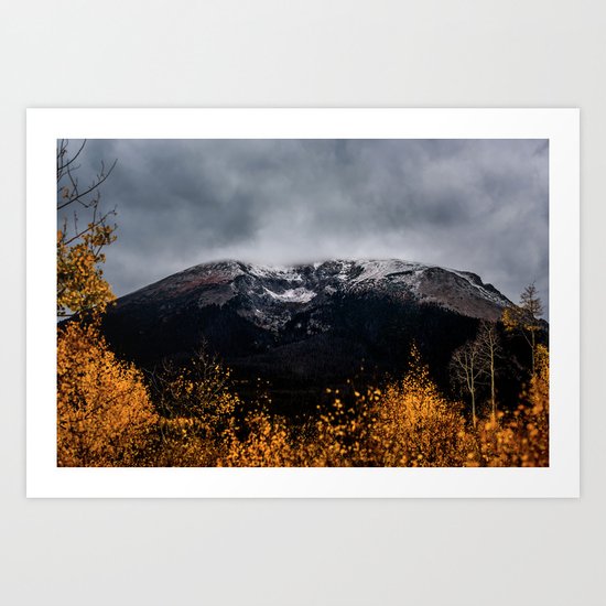 Yellow Tree Moutain Art Print