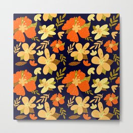 Orange Flowers Metal Print