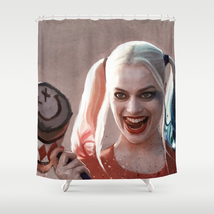 Harley Quinn From Squad With The Mallet Of Joker Shower Harley Quinn From Squad With The Mallet Of Joker Shower Curtain