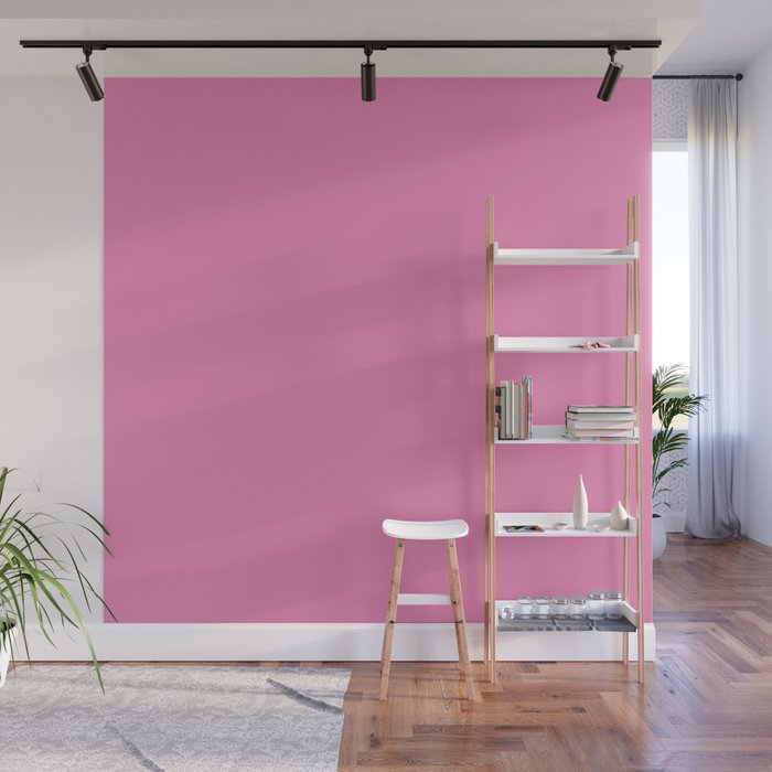 Palm Beach Preppy Hibiscus Pink Wall Mural