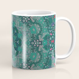 Green Moroccan Flowers Antique Mug