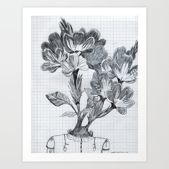 cabeza de flores Art Print