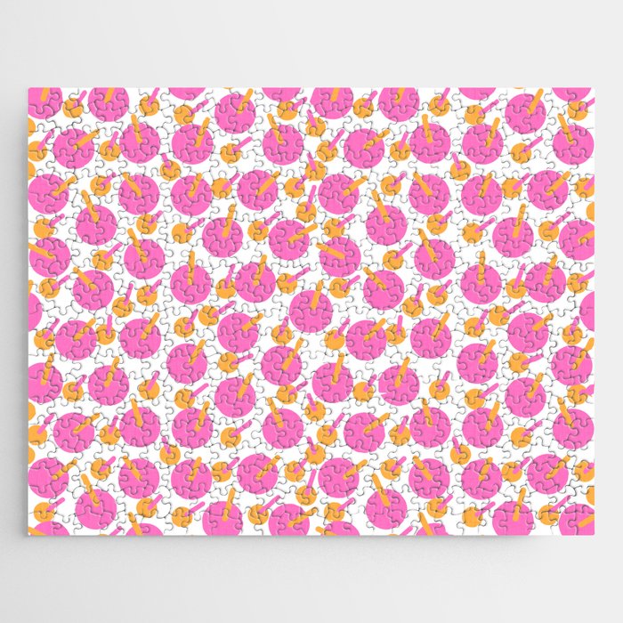 Below Deck Cocktail Cherries Pink And Orange Jigsaw Puzzle