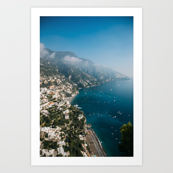 View of the Mediterranean Sea on the Amalfi Coast on a Sunny Day Art Print