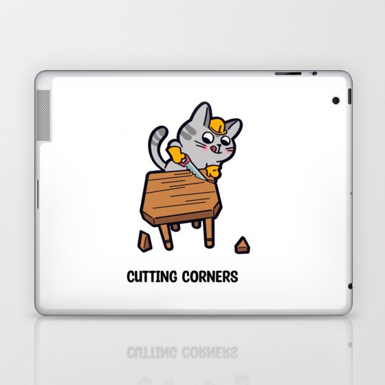 Cutting Corners Cat Laptop & iPad Skin
