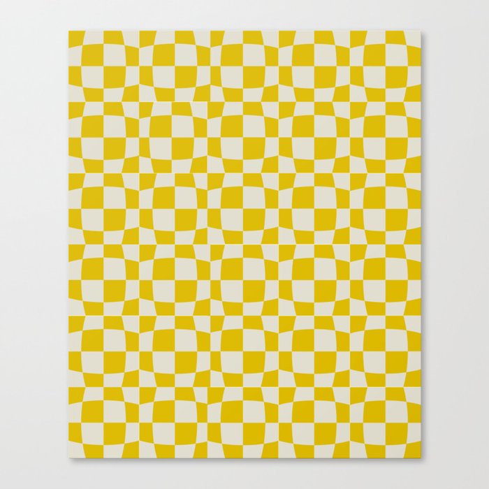 Warped Yellow Checker Canvas Print
