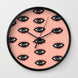 Evil eye pink  Wall Clock