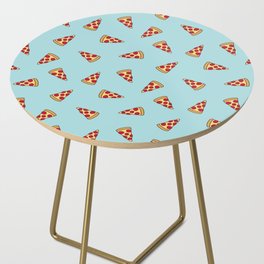 Pizza Slice Pattern (light aqua blue) Side Table