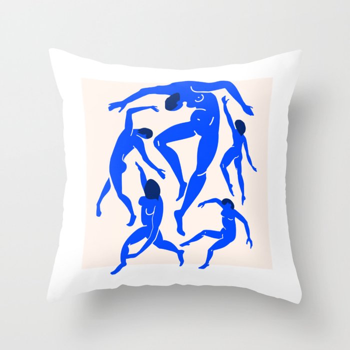 The Dance 3 | Henri Matisse - La Danse | Ultramarine Blue Edition Throw Pillow