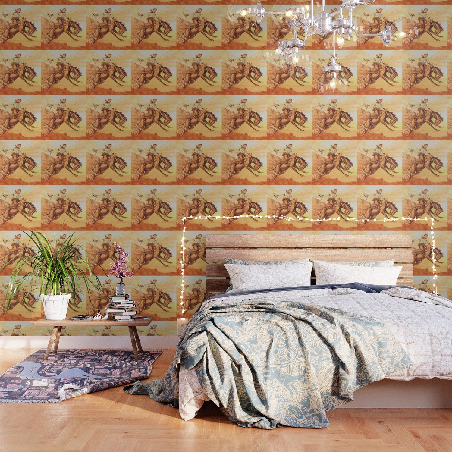 Vintage Western Cowboy On Bucking Horse Wallpaper By Rodeodays