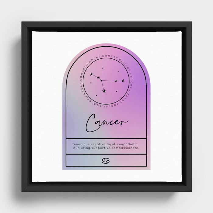 Cancer Zodiac | Iridescent Arches Framed Canvas