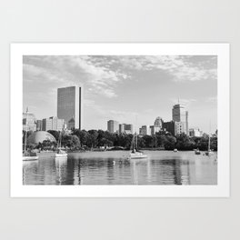 Black & White Boston Skyline I Art Print