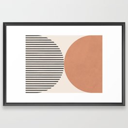Semicircle Stripes - Terracotta Framed Art Print