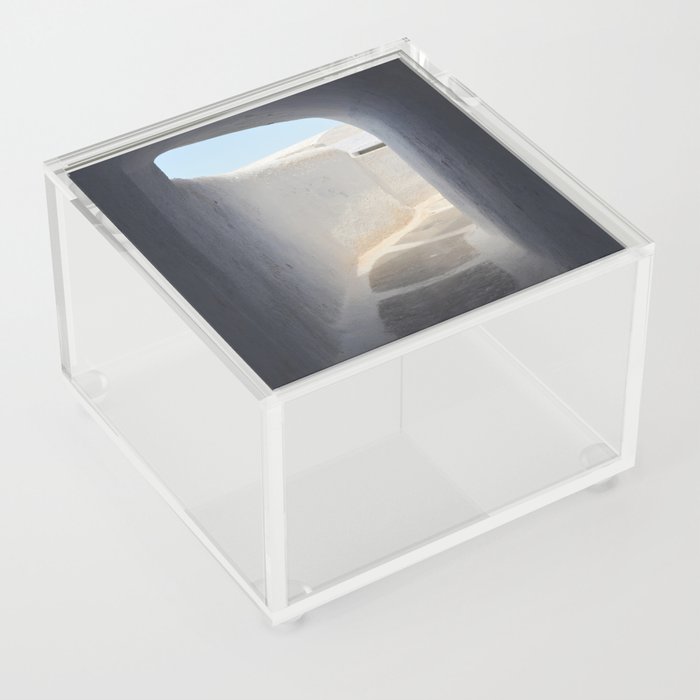 Santorini | Wanderlust Greek Architecture Digital Travel Photography Acrylic Box