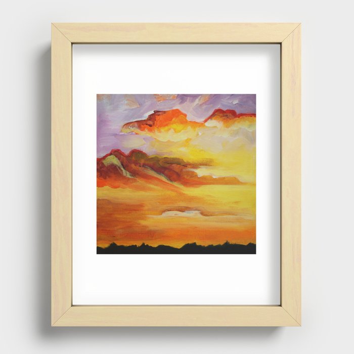 Yellow Dusk Recessed Framed Print