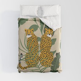 Palm Jungle Cheetah Prints Duvet Cover