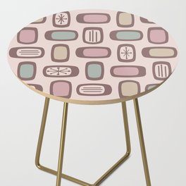 Midcentury MCM Rounded Rectangles Pink Pastel Side Table