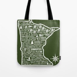 Minnesota Map Tote Bag