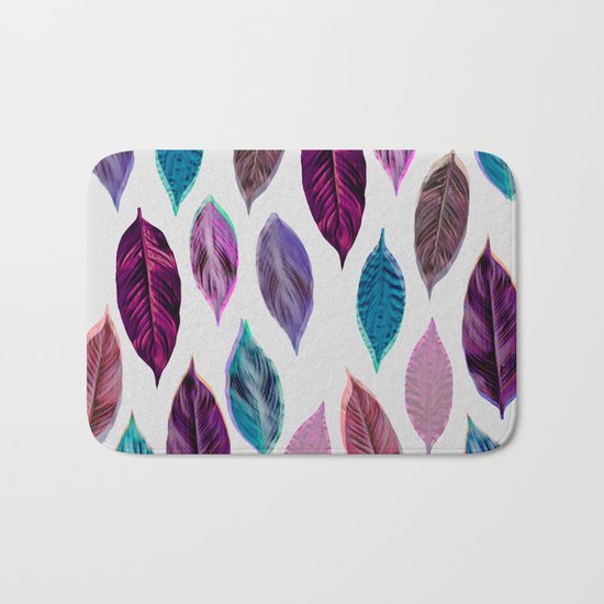 Pink Leaves 2 Bath Mat