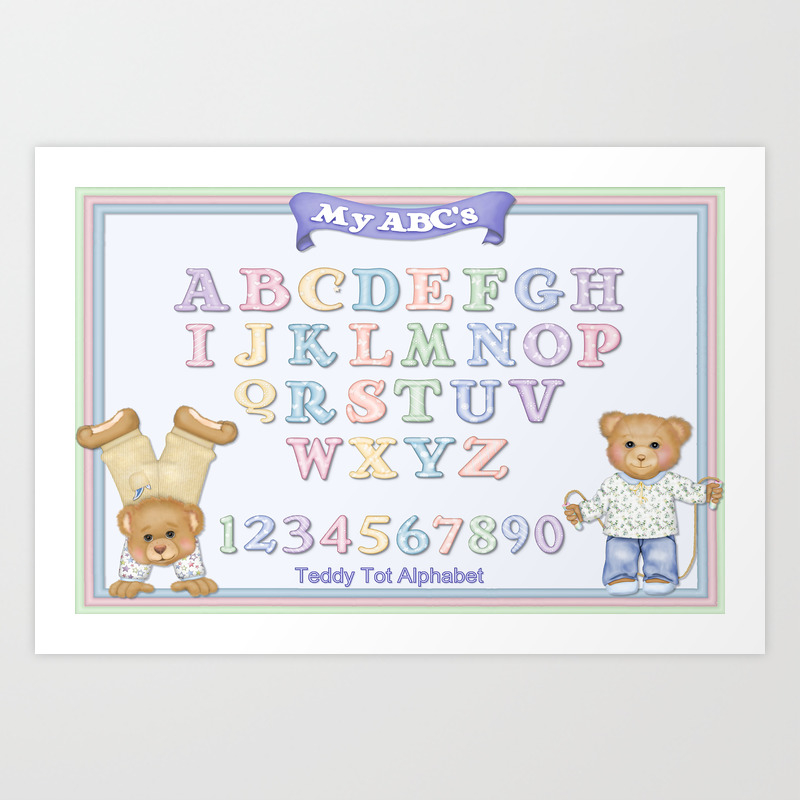 teddy bear with alphabet