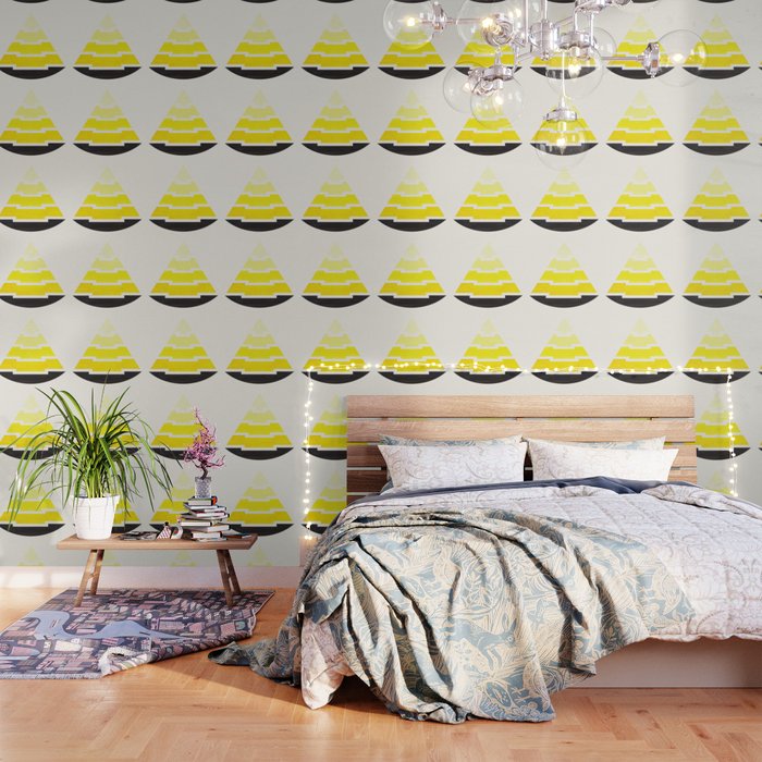 Minimalist Abstract Aztec Pyramid Geometric Pattern Yellow