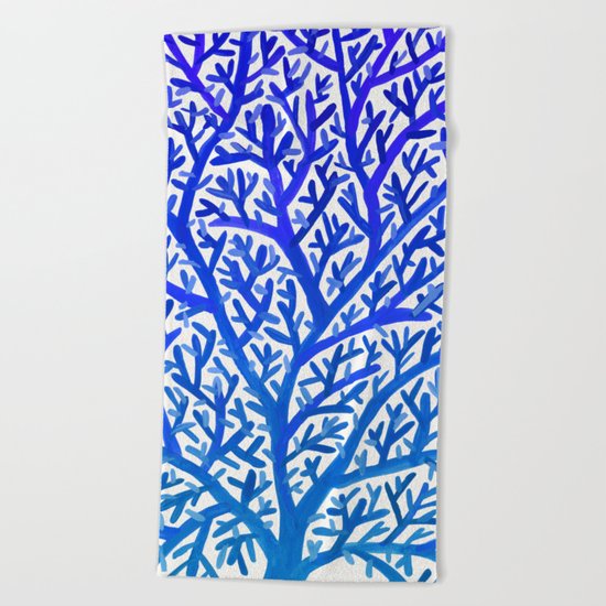 Fan Coral – Blue Ombré Beach Towel