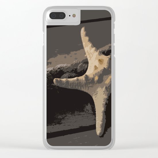 Starfish and boat rope on the pier - dark background - #Society6 - #buyart Clear iPhone Case