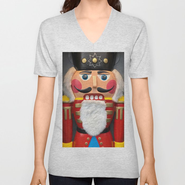 Nutcracker Christmas Design - Illustration V Neck T Shirt
