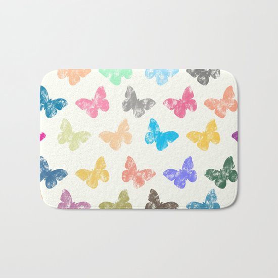 Colorful butterflies Bath Mat