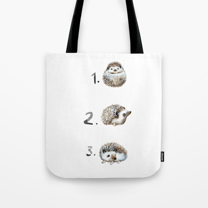 Three Hedgehogs Tote Bag