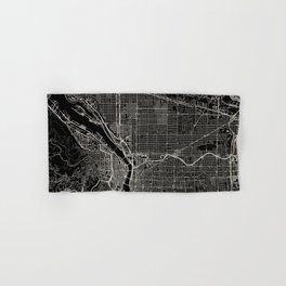 PORTLAND USA - Black and White City Map Hand & Bath Towel