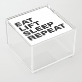 Eat lift sleep repeat vintage rustic black blurred text Acrylic Box