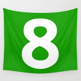 Number 8 (White & Green) Wall Tapestry