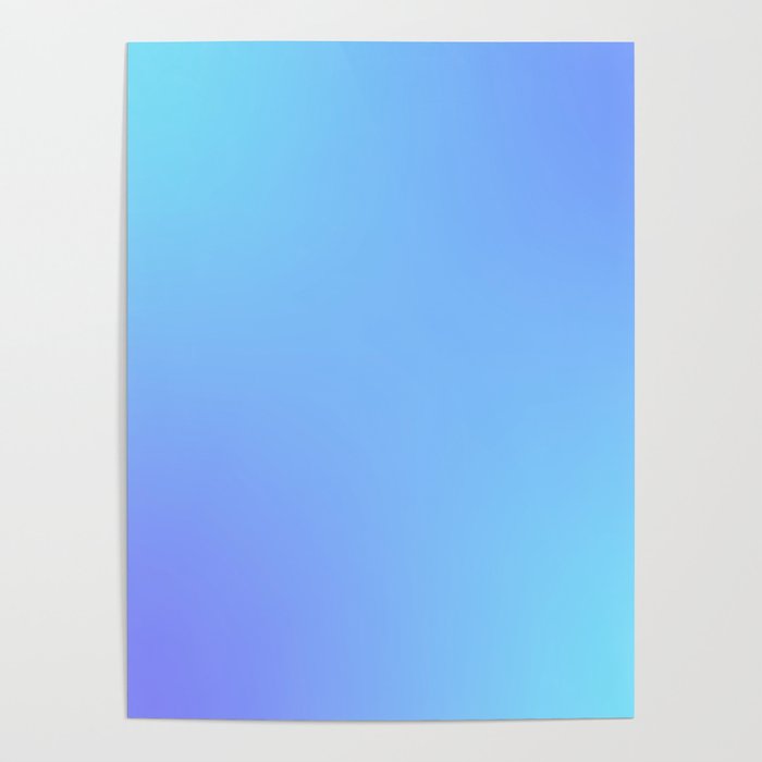 75 Blue Gradient 220506 Aura Ombre Valourine Digital Minimalist Art Poster